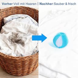 SnelShoppen - Dierenhaarverwijderaar 12 Stuks, Herbruikbare Pluisballen voor Wasmachine, Effectieve Haarverwijdering, Blauw-Wit, Ideaal voor Kleding e — thumbnail 3