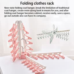 Dailygoods- Droogrek 365° draaibaar - Sokkenstandaard met 36 clips - Opvouwbaar - Multidirectionele sokkendroger - Ideaal voor ondergoed - Vrije luchtcirculatie - Sokkenrek — thumbnail 3