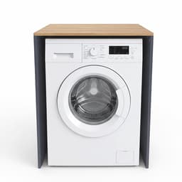 Wasmachinekast - 68x88x60 cm - antraciet naturel - met opbergruimte — thumbnail 2