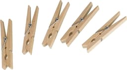 Wasknijpers van FSC® gecertificeerd hout, milieuvriendelijke houten klemmen, klemmen voor knutselen en decoreren, elk 7 cm, naturel — thumbnail 5