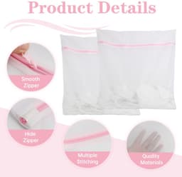 Wasnetten voor wasmachine, premium waszak, 60 x 60 cm, wasnet met verborgen ritssluiting, bescherming tegen vervorming en vouwen, wasnet voor wasmachine, waszak — thumbnail 4