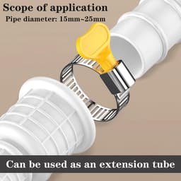 KZQ Flexibele Afvoerslang Voor Airconditioning 1,5 M Met Op Maat Te Snijden Rubberen Adapter En Slangklem Wit Universeel Voor Airco En Warmtepomp — thumbnail 3