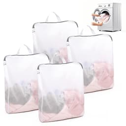 4 stuks waszakken, waszak wastas met handgrepen 50x60cm, waszakje Laundry Bag voor wasmachine Net wastas Mesh waszak reis voor ondergoed BH sokken dessous panty's — thumbnail 1