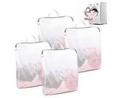 4 stuks waszakken, waszak wastas met handgrepen 50x60cm, waszakje Laundry Bag voor wasmachine Net wastas Mesh waszak reis voor ondergoed BH sokken dessous panty's