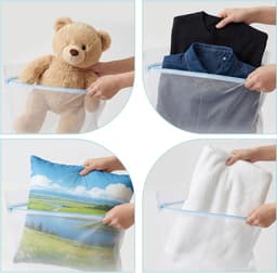 Set van 2 extra grote waszakken, 60 x 80 cm, duurzaam wasnet voor delicate kleding, gordijnen en beddengoed — thumbnail 2