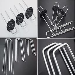 SnelShoppen - 50 Stuks Stalen Grondankers, Roestvrij Staal, Stabiele Grondankers met 50 Buffer Ringen voor Onkruid, Netten, Hekken en Camping, 150x25m — thumbnail 5