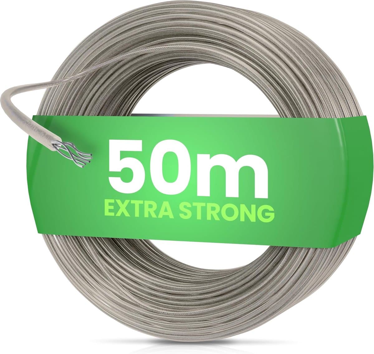 SimplySmooth 3mm Clothesline 50m Extra Strong Thanks to Steel Core In 3 Lengths – Replacement Line For Drying Mill - ShopVlot — afbeelding 1