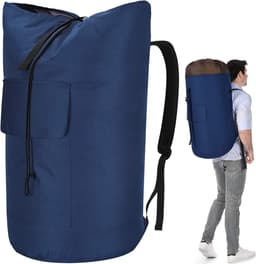 Grote Waterdichte Waszak voor Vuile Kleding - 115 Liter, Vouwbare Opbergzak met 2 Gevoerde Schouderbanden, Ideaal voor Reizen en Thuisgebruik — thumbnail 1