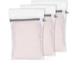 3x Mesh Waszakken 30x40cm voor Wasmachine, Wasnet met Rits, Ideaal voor Kleding en Delicate Stoffen