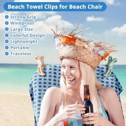 Handdoekclips voor strandstoel, 10 stuks, handdoekclips voor stoelen, cruise, zwembad, grote, sterke kledingclips om te voorkomen dat de handdoek wegwaait, onmisbare strand- en cruisebenodigdheden (wit + groen) — thumbnail 4