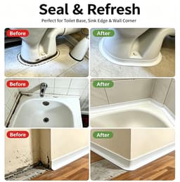 5 m zachte plint, zelfklevend, wit, pvc, doucheafdichting, plint, waterdicht, badkamer, plakband, zelfklevend, geschikt voor keuken, toilet, schimmelbestendig, afdichting — thumbnail 5