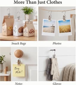 30 Stuks Kledingclips met Haak, Antislip Broekclips voor Kleding, Ruimtebesparende Hanger Clips voor Broeken, Rokken, Jeans, Sokken en Ondergoed, Stapelbare Kast Organizer — thumbnail 4
