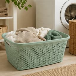 Storage Solutions wasmand - 35 liter - groen - 54 x 37 x 26 cm - Kunststof - Draagmand — thumbnail 3