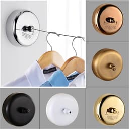 Intrekbare Waslijn - Droger Wasbeugel Touw - Kleding Drogen - Ruimtebesparend Ontwerp - 2.8 meter - Goud — thumbnail 4