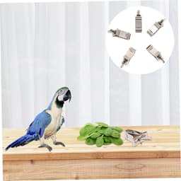Voedselklemmen - Vogelvoeding Clips - Vogelkooi Netheid - Roestvrij Staal - 15 Stuks - Zilverkleurig — thumbnail 2