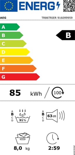 AEG TR86TRIER warmtepompdroger met binnenverlichting en 75,= cashback via AEG — thumbnail 2