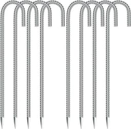 8 Stuks Grondankers 30 cm Lang met J-Haak voor Tent, Tuin, Trampoline en Campinggebruik — thumbnail 1