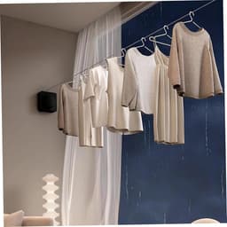 Intrekbare Waslijn - Kledinglijn Binnen - Kleding Drogen - Zware Lasten Ophangen - 48 Meter - Zwart — thumbnail 3