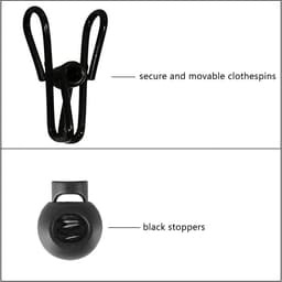 Draagbare Waslijn - Reis Waslijn - Kleding Drogen - Inclusief Clips - Tot 3.6m - Zwart — thumbnail 3