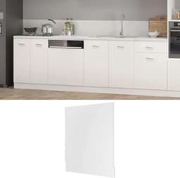 Vaatwasserpaneel - Frontpaneel Vaatwasser - Keuken Afwerken - Eenvoudig Ontwerp - 595 x 3 x 67 cm - Wit — thumbnail 1
