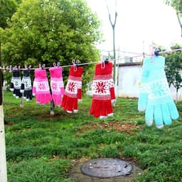 Draagbare Waslijn - 1 stuk, reisbare, verstelbare, uitrekbare winddichte waslijn met 12 draadclips en antislip gesp voor kamperen en wassen/drogen - blauw — thumbnail 2