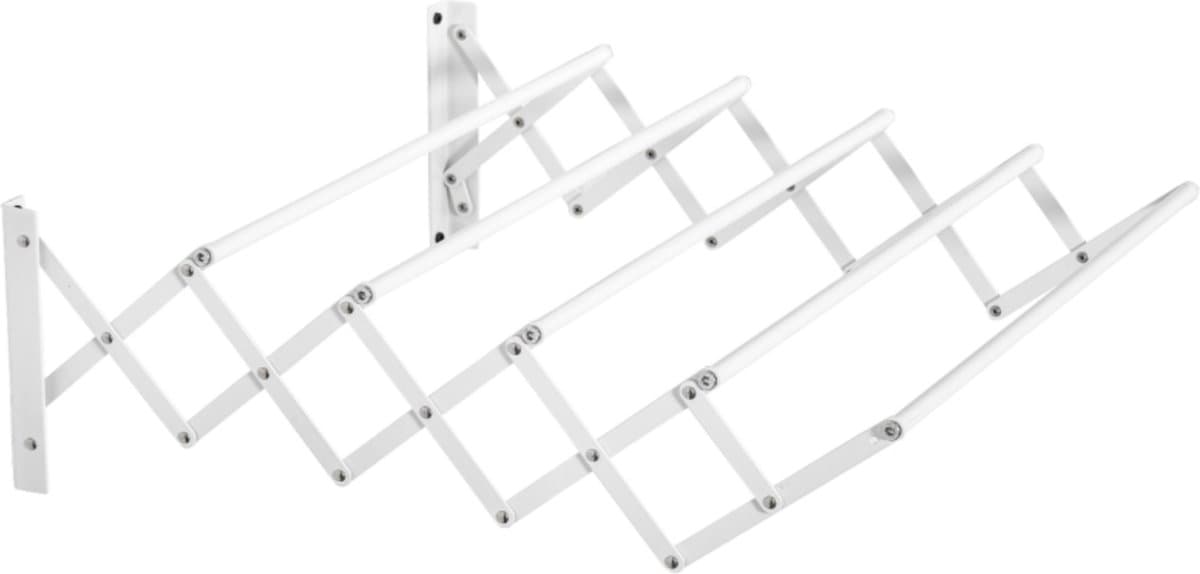 Wanddroogrek - Wasrek inklapbaar - Droogrek - Uittrekbaar - Wit - 63,5 x 60 x 20 cm — afbeelding 1