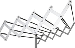 Uitschuifbare Waslijn voor Muurmontage - 10 Aluminium Stangen - Ruimtebesparend — thumbnail 1