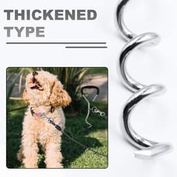 Cosensi - Grondankers voor honden met sleeplijn van 3 meter - Robuuste set voor trampoline - Roestvrije zekeringsset voor grote honden. — thumbnail 4