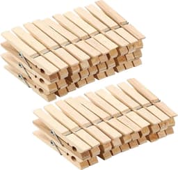 50 Houten Knijpers Groot Formaat 7.3cm - Wasknijpers voor Foto's, Ambachten en Decoratie — thumbnail 1