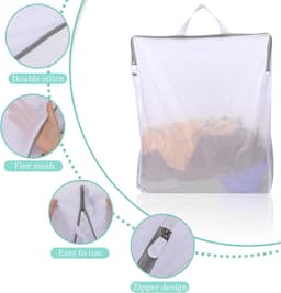 Waszakjes met Rits - Waszakken voor Wasgoed - Waszak - 2 Stuks - Groot 40 × 50 CM - Washing Bag - Waszakjes -Bescherm je Wasgoed en Wasmachine - Wit — thumbnail 2