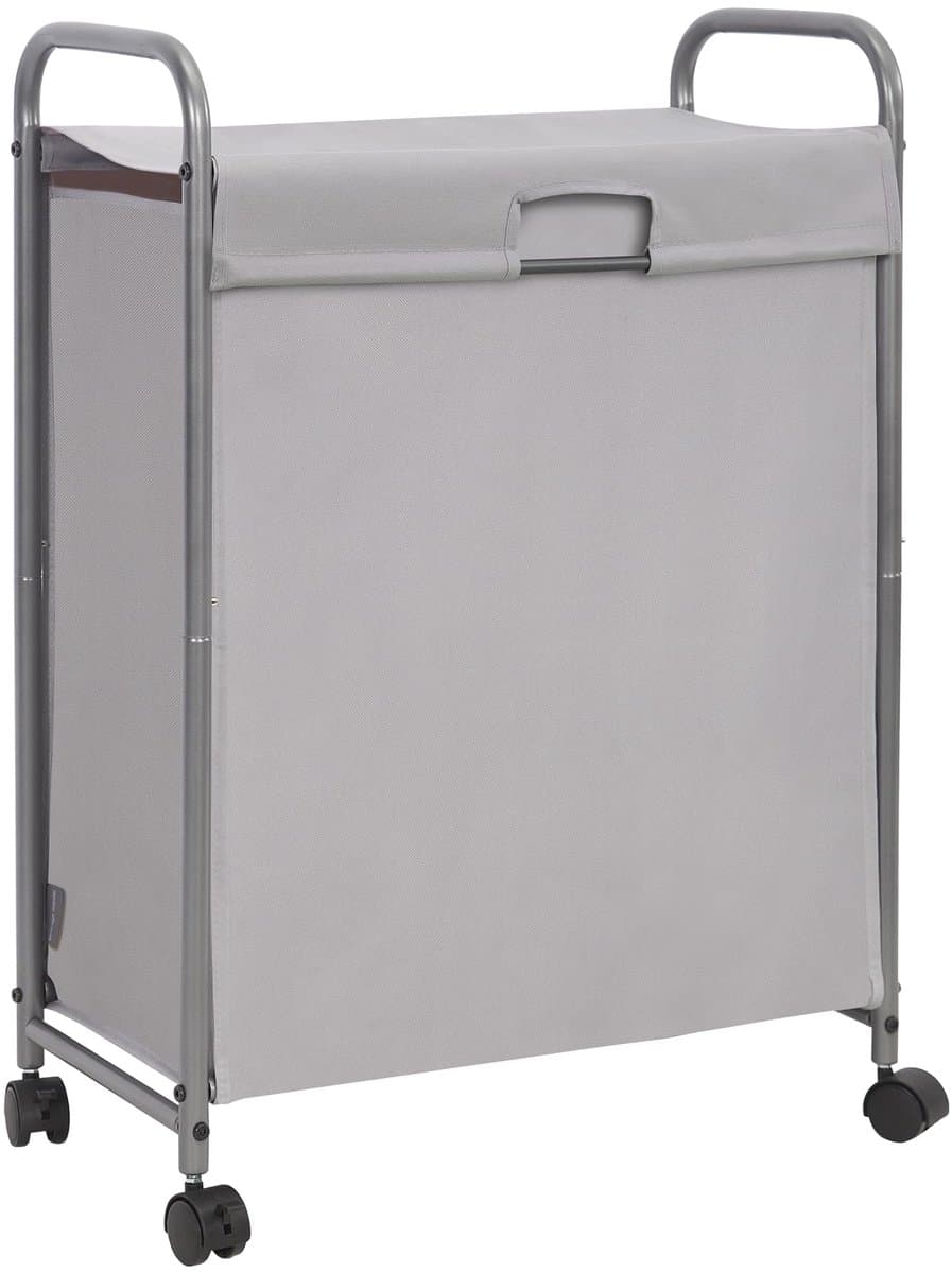 Unyqoos® Ruime wasmand met wielen en deksel voor smalle opbergruimtes — afbeelding 1