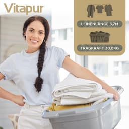 Uitschuifbare Wanddroger met 4m Droogoppervlak - Ruimtebesparende Kledinglijn voor Balkon en Badkamer — thumbnail 4