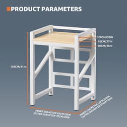 Wasmachinekast met Planken - Ruimtebesparend Rek voor Wasmachine en Droger — thumbnail 4