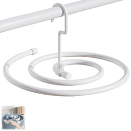 Spiraalvormig droogrek - opvouwbaar opbergrek voor beddengoed - geschikt voor het drogen van dekbedden, lakens, handdoeken en gordijnen - wit - diameter 41,8 cm - buisdikte 1,2 cm - buislengte 2,2 m — thumbnail 1