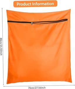 Waszak Voor Huisdieren Wasgoed - 70x80cm - Met Rits Voor Wasmachines - Vangt Dieren Haren Op - Oranje — thumbnail 5