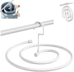 Spiraal droogrek voor kleding - Droogrek voor lakens - Ophangbaar droogrek voor kleding - Diameter 41,8 cm - Totale spiraallengte 2,2 m - Opvouwbaar - Geschikt voor het drogen van dekbedden, lakens en gordijnen - Wit — thumbnail 1