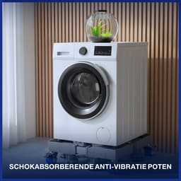 LUXEVI Wasmachine Verhoger met Wielen - Verstelbaar - 300 kg - Ook voor Droger & Koelkast - Zilver — thumbnail 5