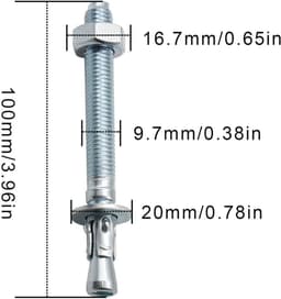 Boutenanker M10 voor zware belasting - 10 stuks - betonanker en berganker — thumbnail 5