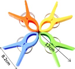 24 stuks - Stevige wasknijpers voor thuisgebruik - Dekbedclips - Plastic klemmen voor het drogen van lakens - Wasknijpers - Wit + Blauw + Roze + Lichtroze - Handdoekclips voor strandstoelen — thumbnail 2