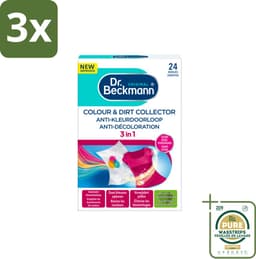 3 x Dr. Beckmann Anti-Kleur Doorloopdoekjes 24 stuks per verpakking - Grootverpakking - Kleurbescherming Was - Kleurdoorloop - Wasdoekjes - Kleuropvang - Wasmiddel — thumbnail 1