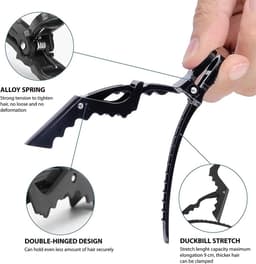Professionele Haarclips Kappersclips, Verdelingsklemmen voor Dames - 12 Stuks Kunststof — thumbnail 4