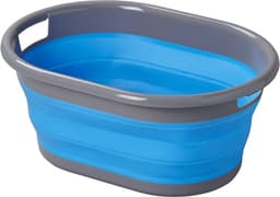 ProPlus Opvouwbare wasmand - 17 liter - blauw/grijs - ruimtebesparend - ideaal voor camping en thuis — thumbnail 1