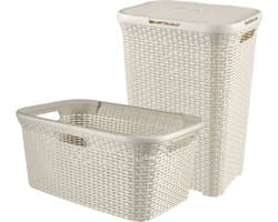 Curver Style Wasmand met Deksel 60L + Wasmand 45L - Wit — afbeelding 1