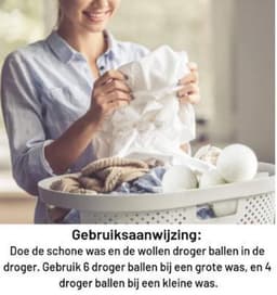 Duurzame wollen droger ballen - Drogerballen - Dryer balls - Wasdroger ballen - Ballen voor snellere droogtijd - Drogerbollen - 6 stuks — thumbnail 5
