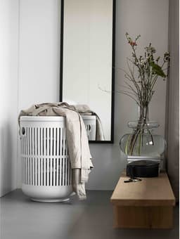 Zone Denmark Ume Wasmand met Deksel - 60 liter - Wit - Kunststof - Ronde Wasmand met Hengsel - Wasbox of Opbergmand — thumbnail 5