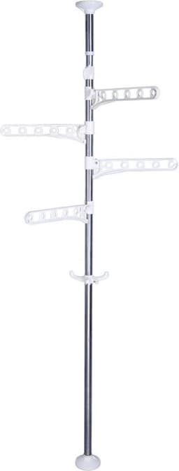 Zylo® Droogtoren 4 Verdiepingen - Droogtoren - Droogrek - In Hoogte Verstelbaar - Metaal - 18x86x8cm - Grijs — thumbnail 1