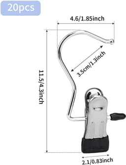 La'Moussawi ® Handige Set van 10 Roterende Kledingklemmen van Roestvrij Staal voor Veilige Organisatie — thumbnail 2