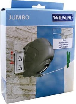 WENKO Waslijn Jumbo 15 meter - Drooglijn - Roldrooglijn uittrekbaar - Waslijndraad automatisch oprolbaar — thumbnail 5