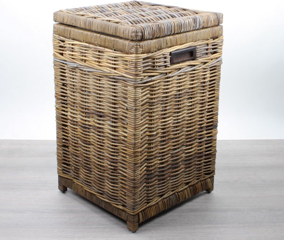 MigoStyling - Wasmand - Vierkant - Brown - 40x40xH65cm - Met deksel - Uitneembare waszak — afbeelding 1