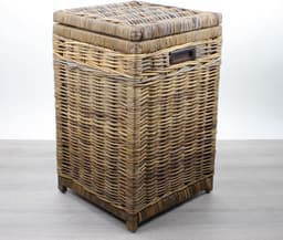 MigoStyling - Wasmand - Vierkant - Brown - 40x40xH65cm - Met deksel - Uitneembare waszak — thumbnail 1
